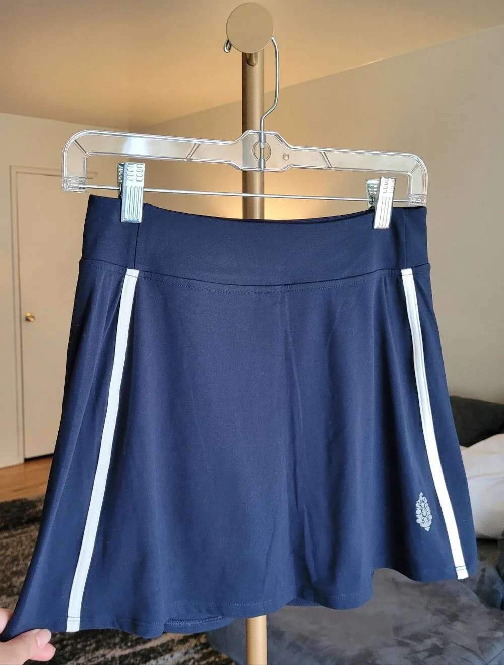 Free People Movement Never Better Volley Skort Skirt Navy Blue And White Stripe - Picture 9 of 16